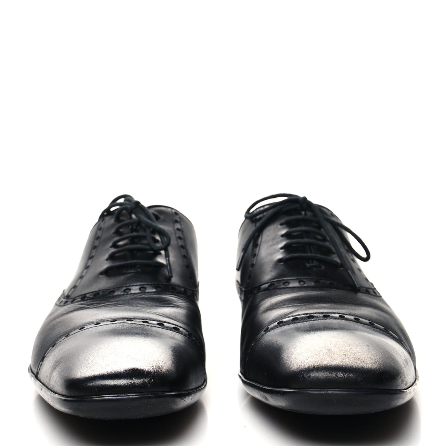 Calfskin Mens Captoe Oxford Loafers 9.5 Black