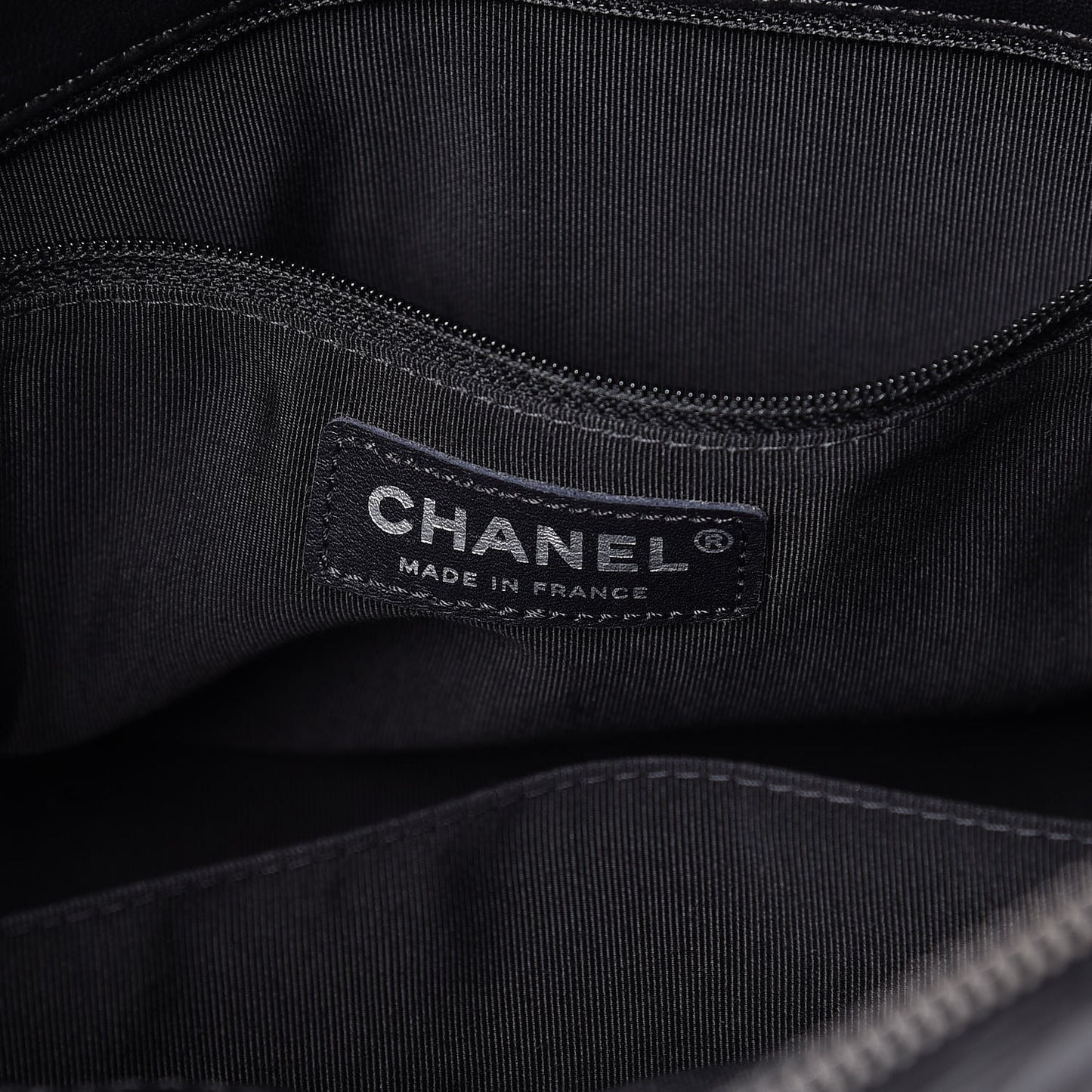 Lambskin Surpique Chevron Quilted Tote Black