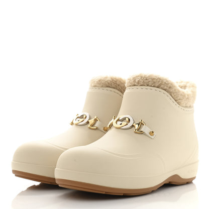 Gucci Rubber Wool Womens Crossy Ankle Boots 35 Mystic White Butterscotch 3 of 9