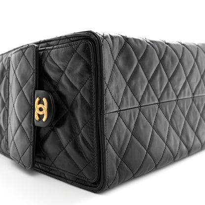 Chanel Shiny Crumpled Calfskin Quilted Medium Chanel 25 Handbag Black 9 of 11