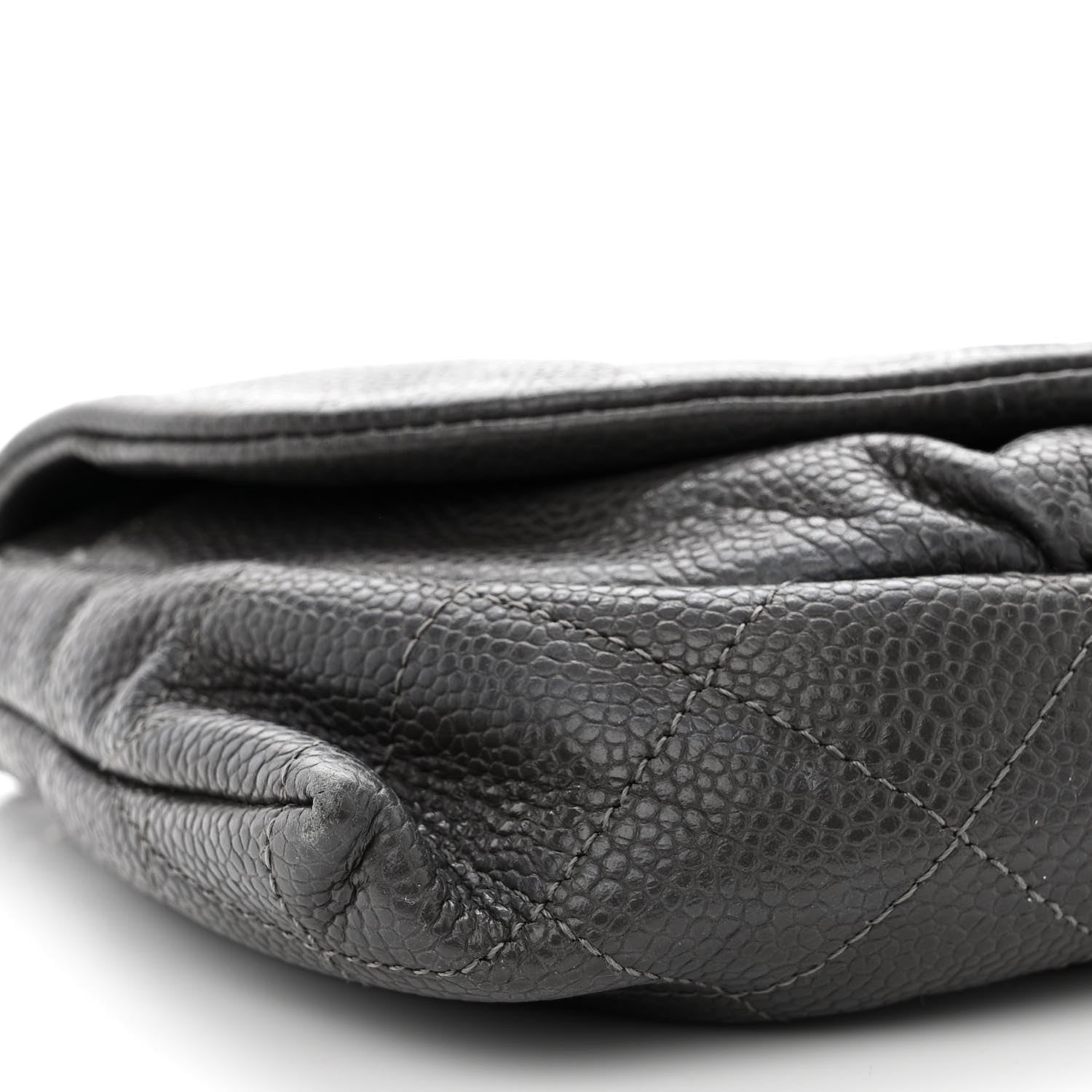 Chanel Caviar Half Moon Wallet On Chain WOC Dark Grey 10 of 11