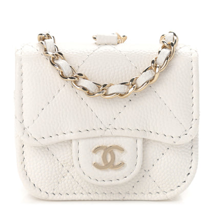 Chanel Caviar Quilted Airpods Pro Case White 1 of 8