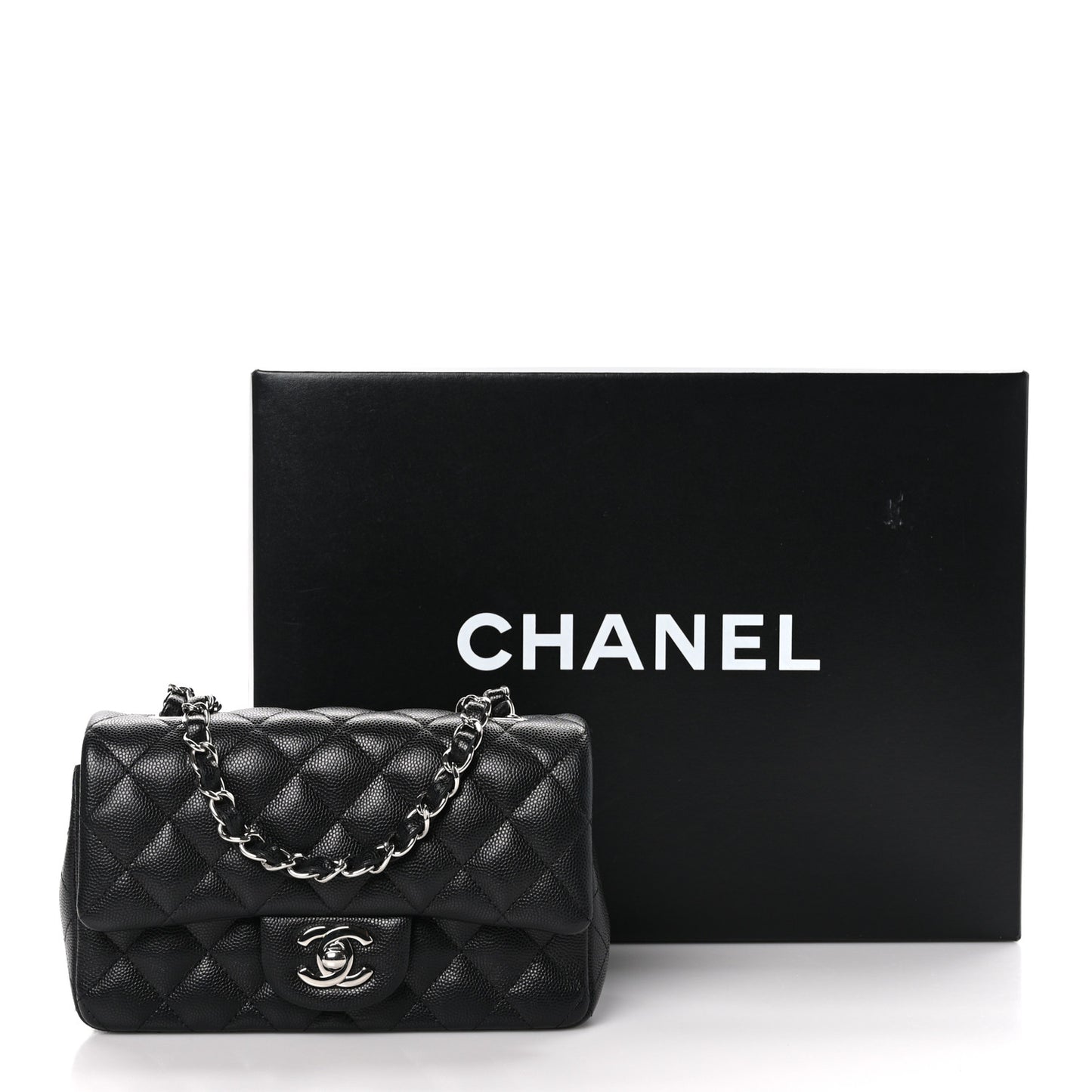 Caviar Quilted Mini Rectangular Flap Black