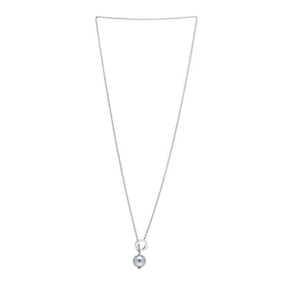 Mikimoto 18K White Gold Diamond Black South Sea Pearl 10mm Pearls In Motion Lariat Necklace 2 of 5