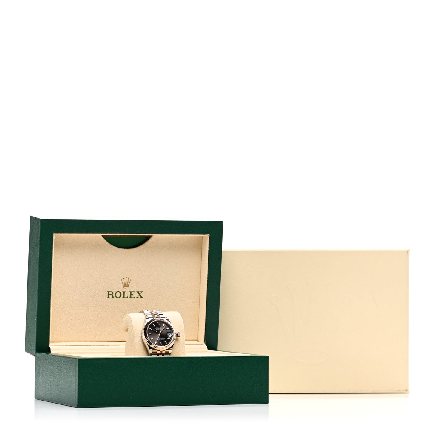 Stainless Steel 18K Everose Gold 31mm Oyster Perpetual Datejust Watch Dark Rhodium 278271