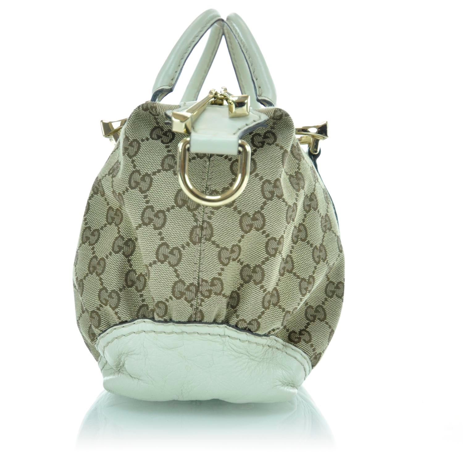 Gucci Monogram Horsebit Nail Boston White 4 of 12