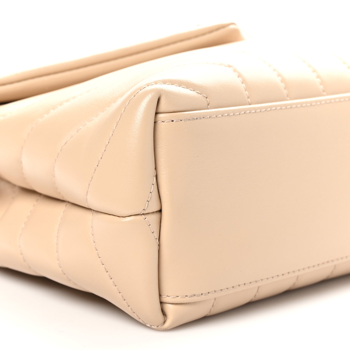 Calfskin Y Quilted Monogram Small Loulou Chain Satchel Dark Beige