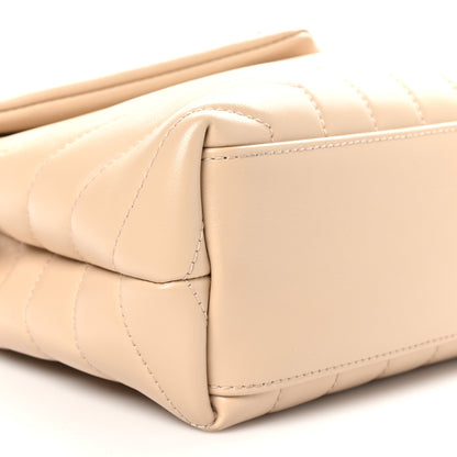 Saint Laurent Calfskin Y Quilted Monogram Small Loulou Chain Satchel Dark Beige 9 of 10