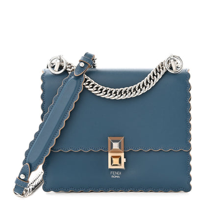 Fendi Vitello Liberty Scalloped Studded Kan I Shoulder Bag Balena 1 of 11