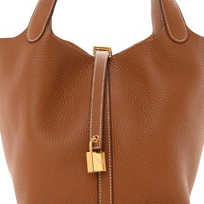 Hermes Taurillon Clemence Picotin Lock 22 MM Gold 8 of 11