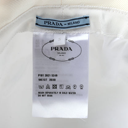Prada Terry Cloth Logo Embroidered Womens Bucket Hat S White Black 8 of 8