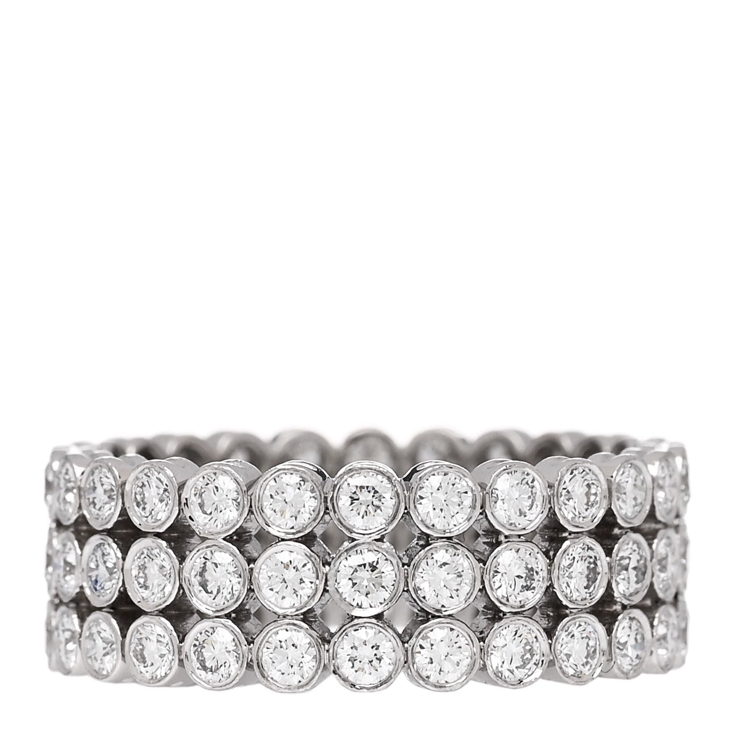 Tiffany Platinum Diamond Jazz Three-Row Band Ring 51 5.75 3 of 4