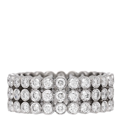 Tiffany Platinum Diamond Jazz Three-Row Band Ring 51 5.75 3 of 4