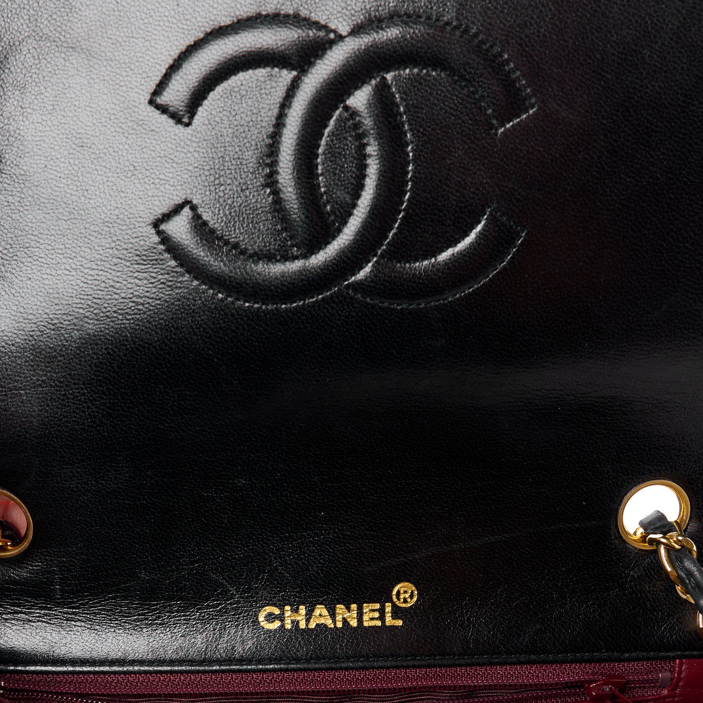 Lambskin Quilted Small Single Flap Black