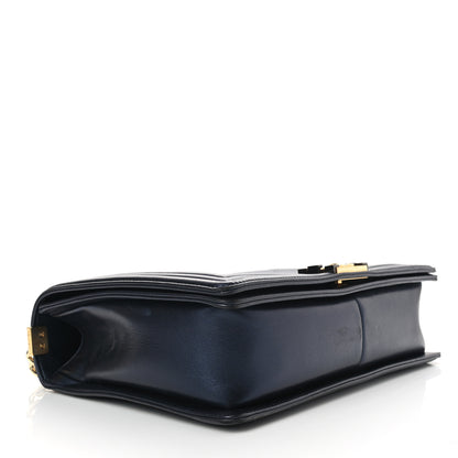 Chanel Lambskin Embossed New Medium Boy Cube Flap Navy 3 of 10