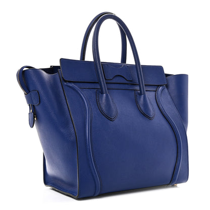 Celine Drummed Calfskin Mini Luggage Indigo 3 of 13