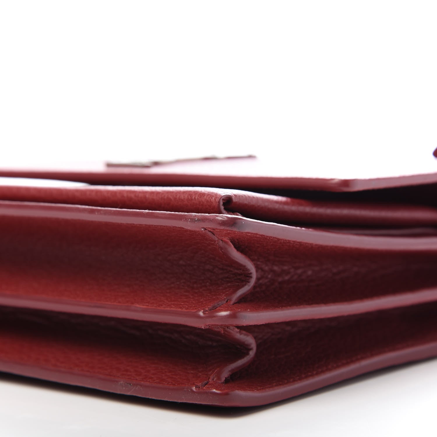 Saint Laurent Grained Calfskin Medium Monogram Sunset Satchel Red 7 of 10