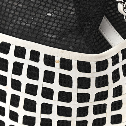 Chanel Calfskin Mesh Chain Bucket Bag Black White 14 of 17