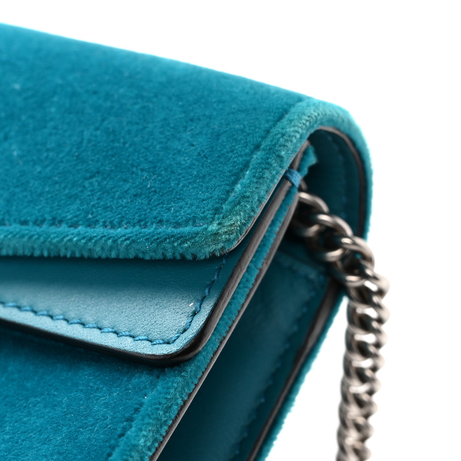 Gucci Velvet Super Mini Dionysus Shoulder Bag Pavone Cyan 10 of 12