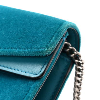 Gucci Velvet Super Mini Dionysus Shoulder Bag Pavone Cyan 10 of 12