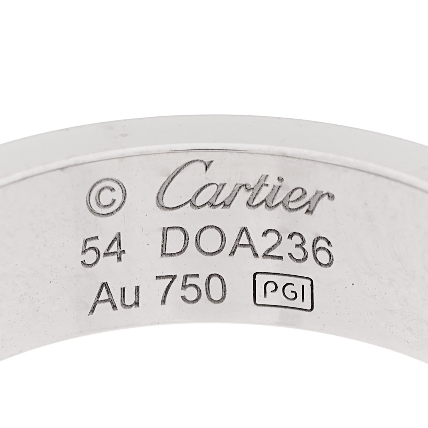 Cartier 18K White Gold 3 Diamond 5.5mm LOVE Ring 54 7 4 of 4