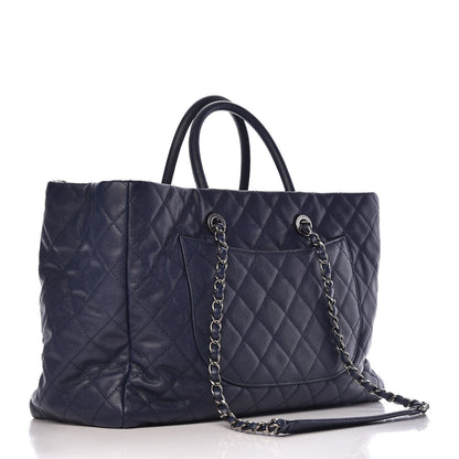 Chanel Caviar Quilted Large Coco Handle Shopping Tote Navy 3 of 10