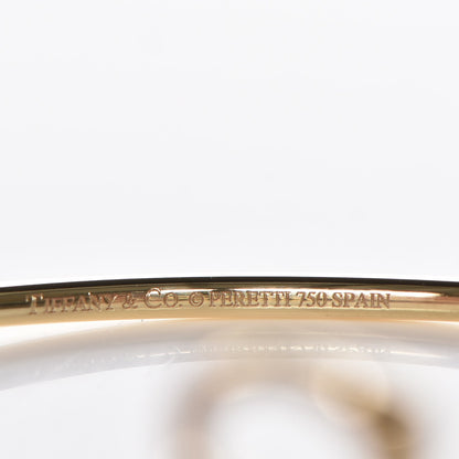 Tiffany 18K Yellow Gold Elsa Peretti Double Open Heart Bangle 4 of 5