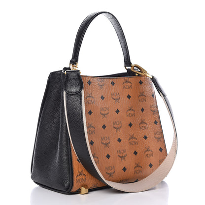MCM Visetos Small Corina Shoulder Bag Cognac 3 of 15