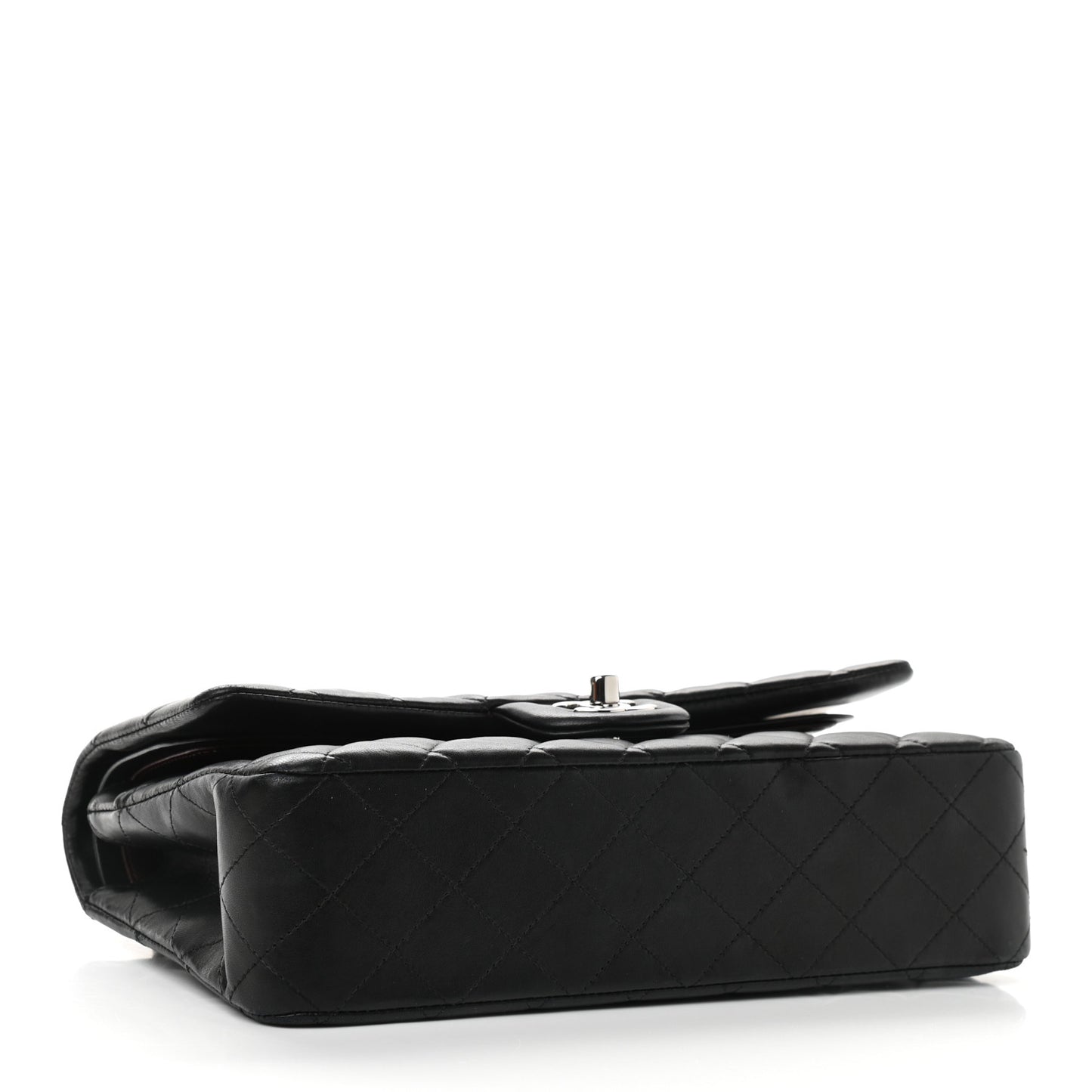 Lambskin Quilted Medium Double Flap Black