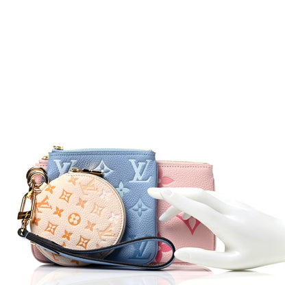 Louis Vuitton Empreinte Monogram Giant By The Pool Trio Pouch Rosebud Summer Blue Cream Saffron 2 of 9