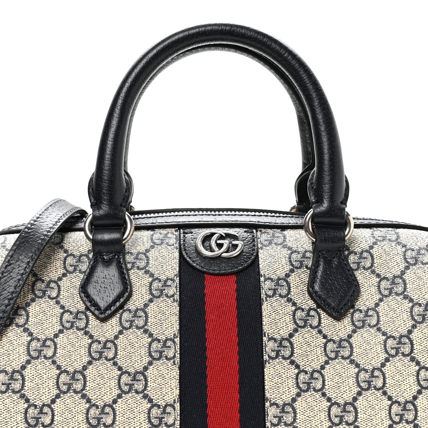 Gucci GG Supreme Monogram Web Small Ophidia Top Handle Bag Beige Blue 8 of 11