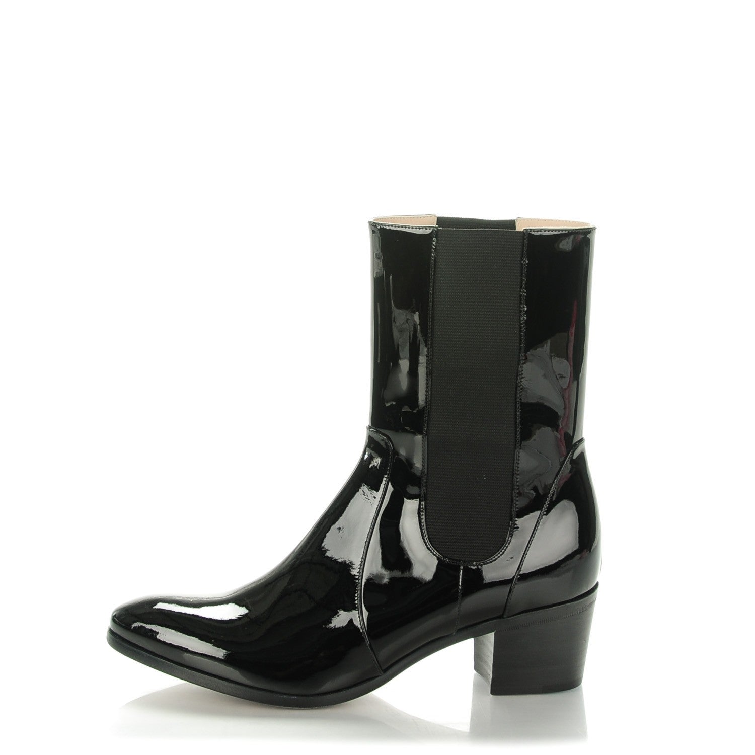 Chanel Patent Calfskin Heeled Boots 41.5 Black 1 of 8