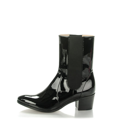 Chanel Patent Calfskin Heeled Boots 41.5 Black 1 of 8