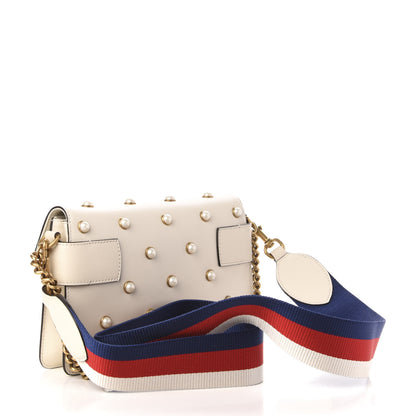 Gucci Nappa Pearl Studded Mini Queen Margaret Broadway Shoulder Bag Mystic White 4 of 13
