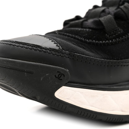 Chanel Velvet Calfskin Mixed Fibers CC Sneakers 38 Black 11 of 12