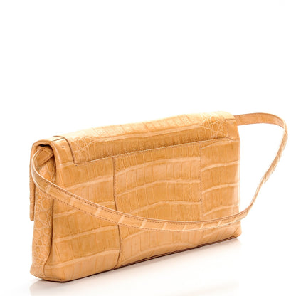 Nancy Gonzalez Crocodile Soft Flap Clutch Beige 3 of 7