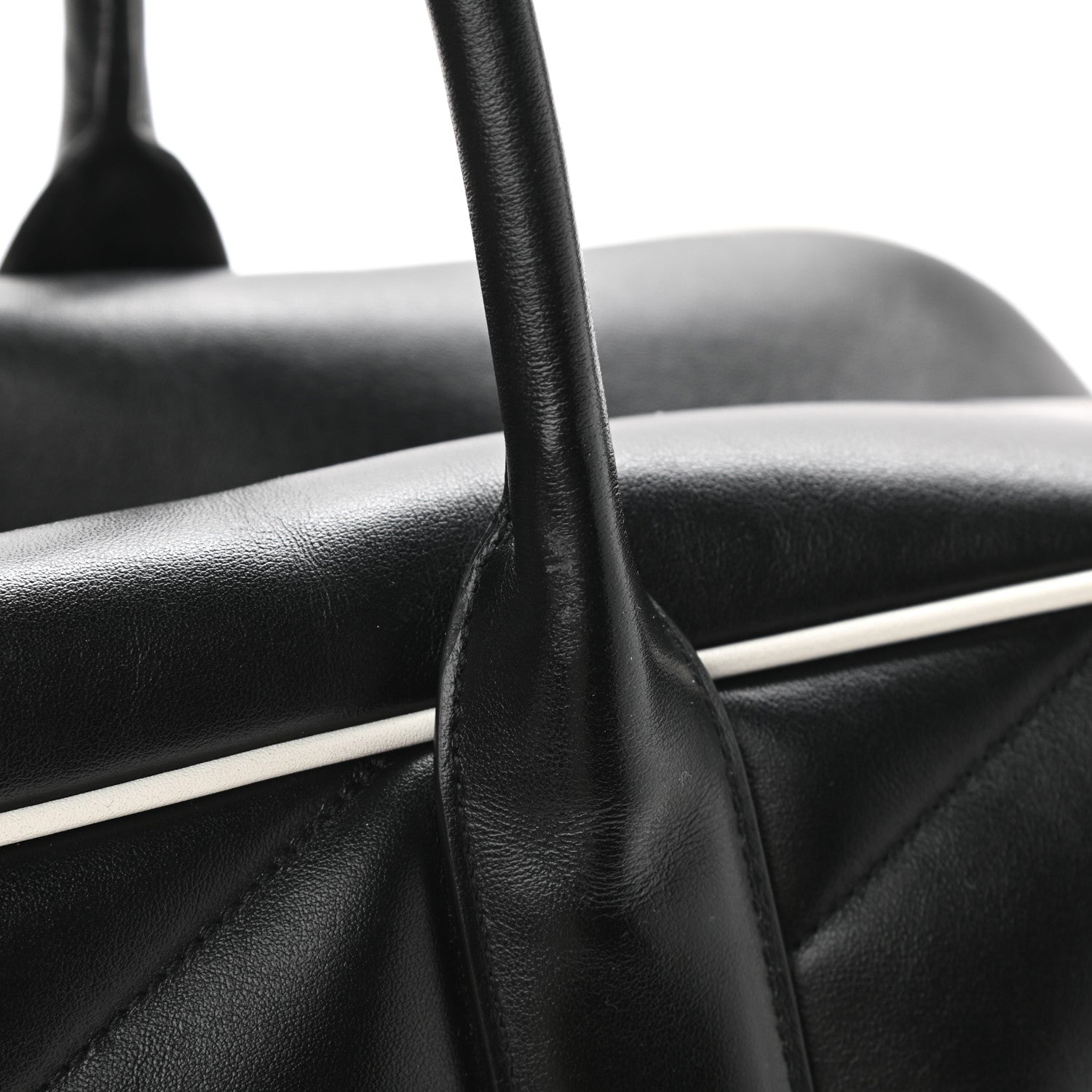 Saint Laurent Calfskin Miles Logo Bowler Duffel Bag Black 18 of 18