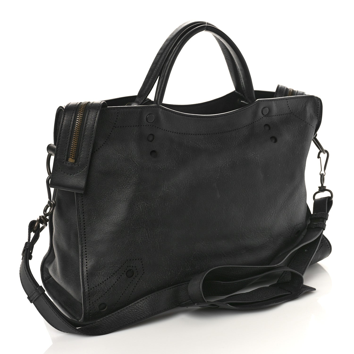 Balenciaga Veau Soyeux Perforated Blackout Hardware City Black 3 of 9