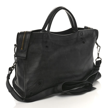 Balenciaga Veau Soyeux Perforated Blackout Hardware City Black 3 of 9