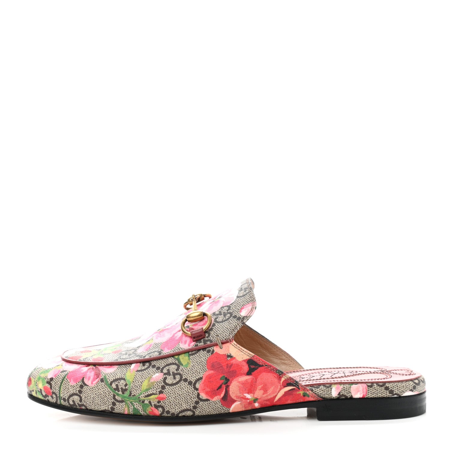 Gucci GG Supreme Monogram Blooms Womens Princetown Slippers 36 Beige Multicolor Dry Rose 2 of 9