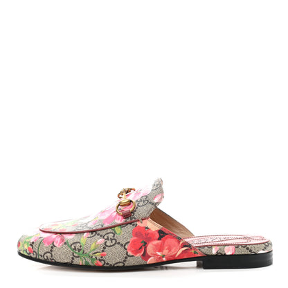 Gucci GG Supreme Monogram Blooms Womens Princetown Slippers 36 Beige Multicolor Dry Rose 2 of 9