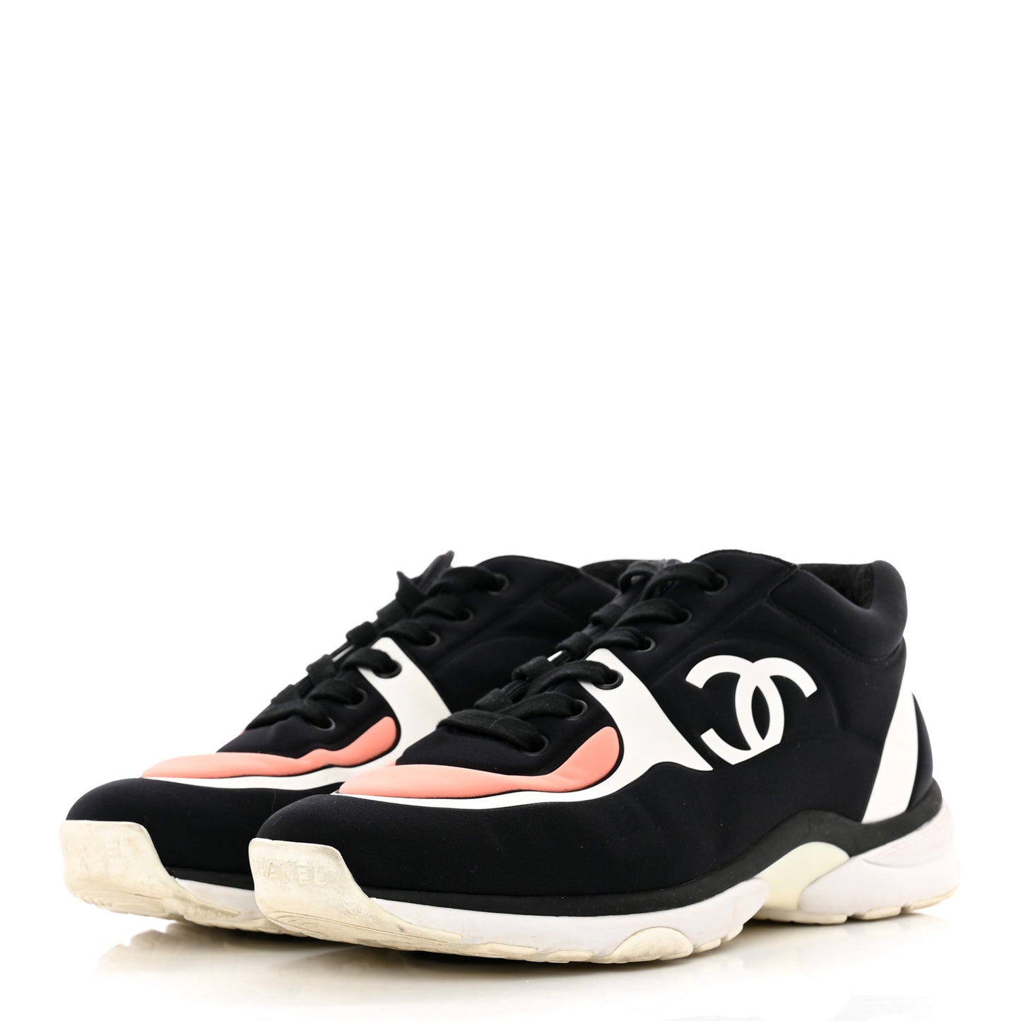 Lycra Fabric Womens CC Sneakers 38 Black White Pink