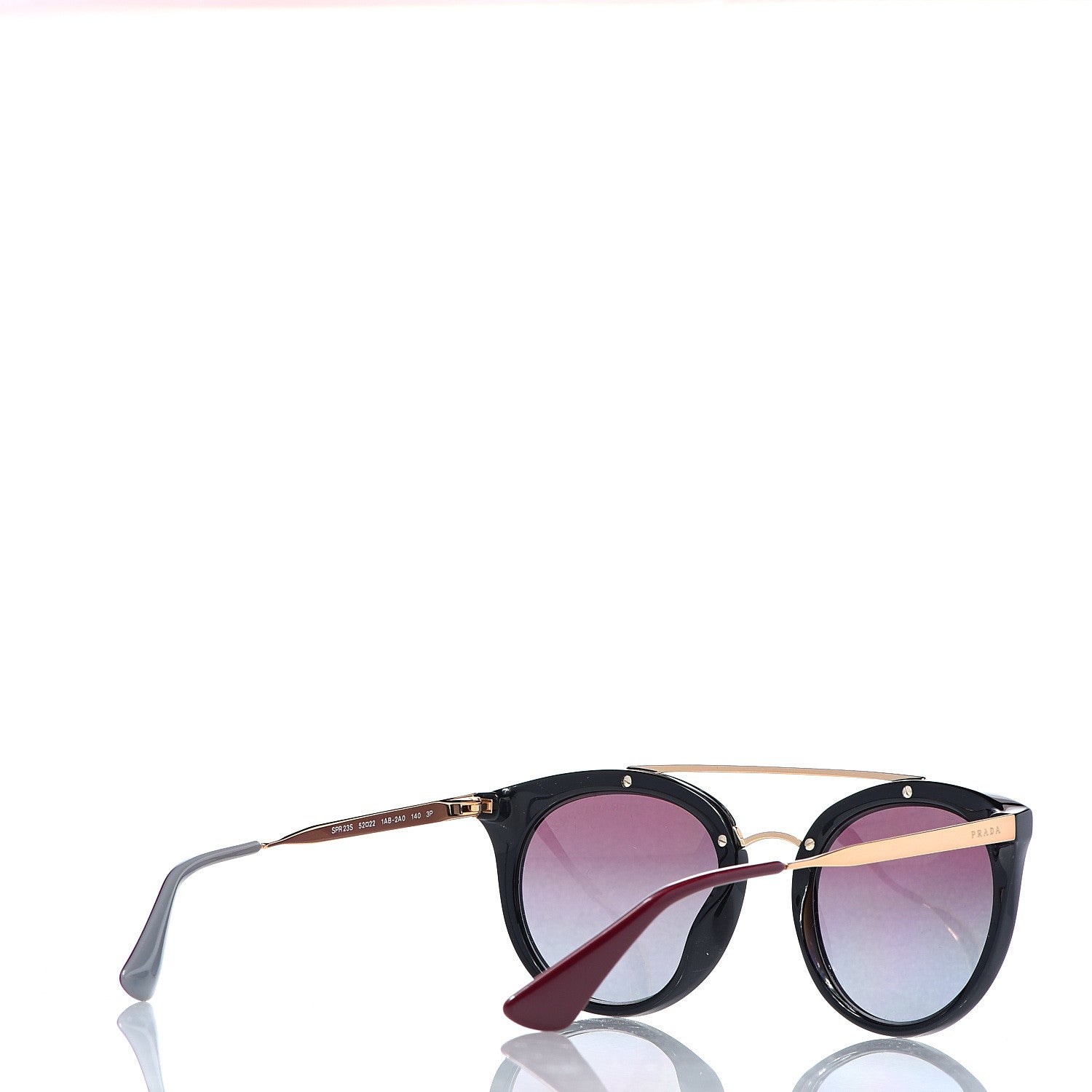 Prada Cinema Polarized Sunglasses SPR23S Black Gold 4 of 8