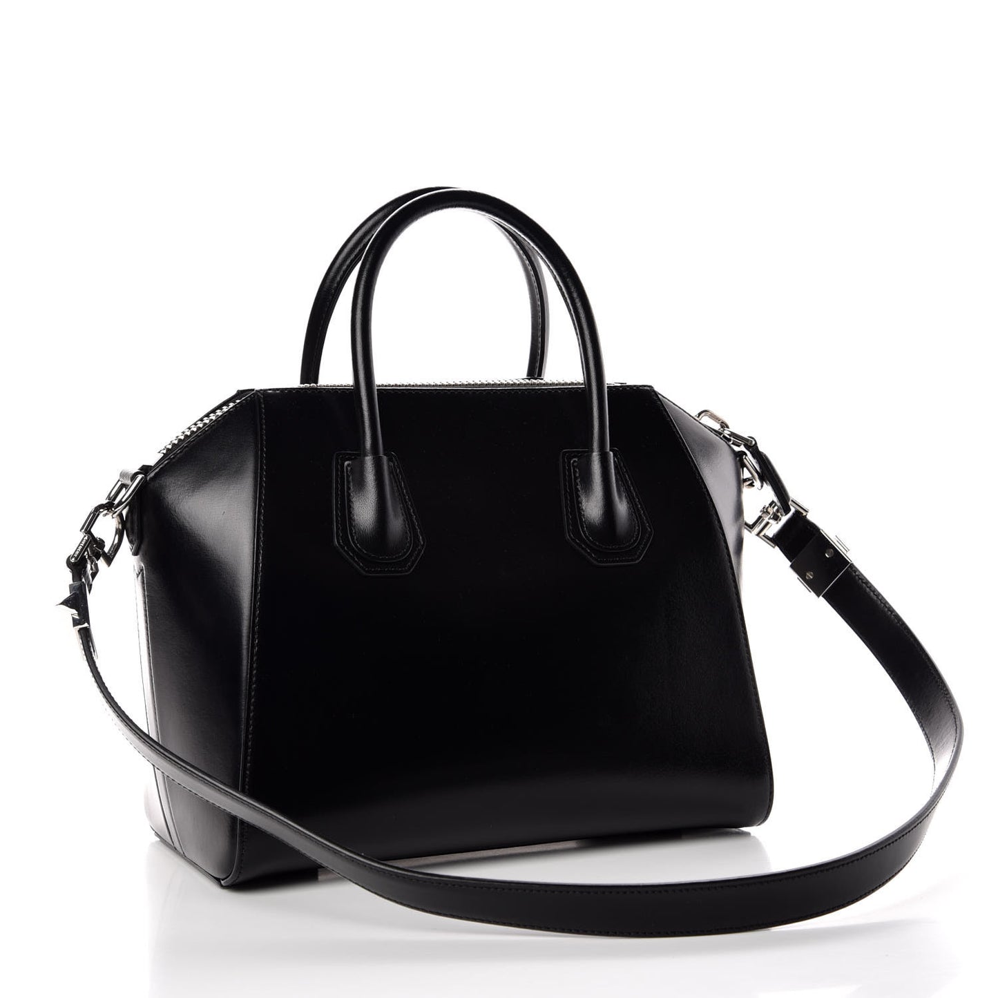 Shiny Lord Calfskin Small Antigona Black
