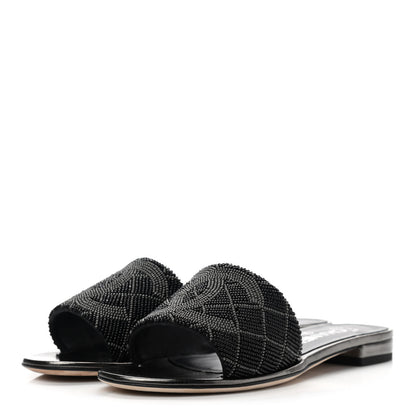 Chanel Pearl Embroidery CC Mules 36 Black 3 of 10