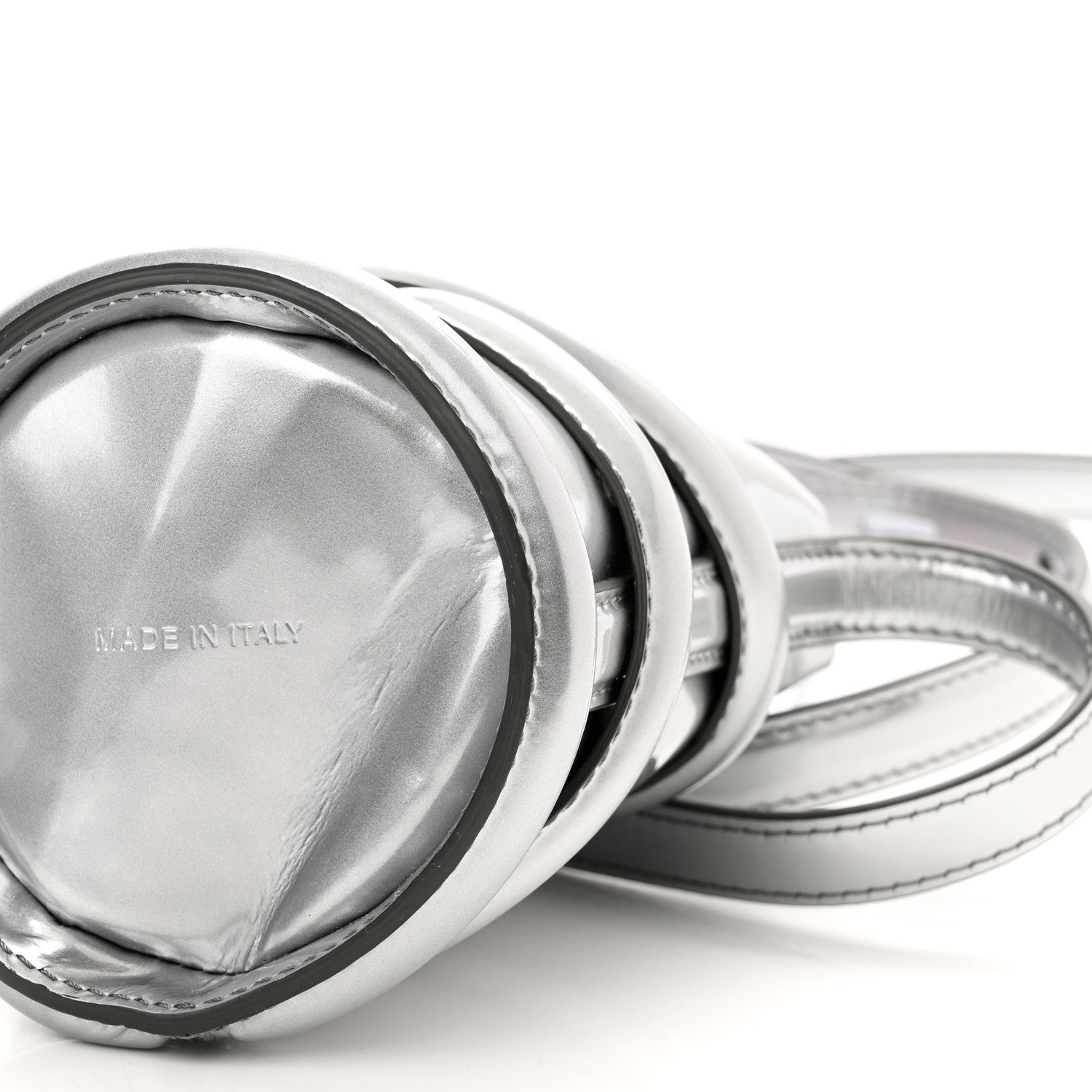 Alexander McQueen Metallic Calfskin The Curve Mini Shoulder Bag Silver 11 of 11