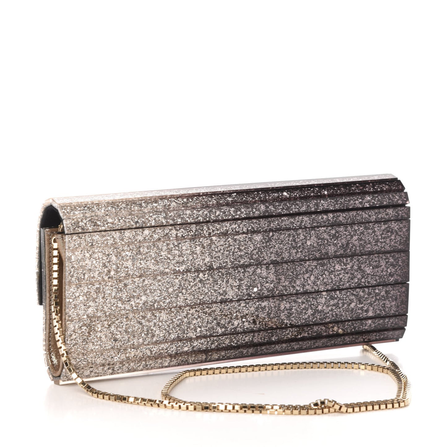 Acrylic Glitter Degrade Clutch Black Champagne
