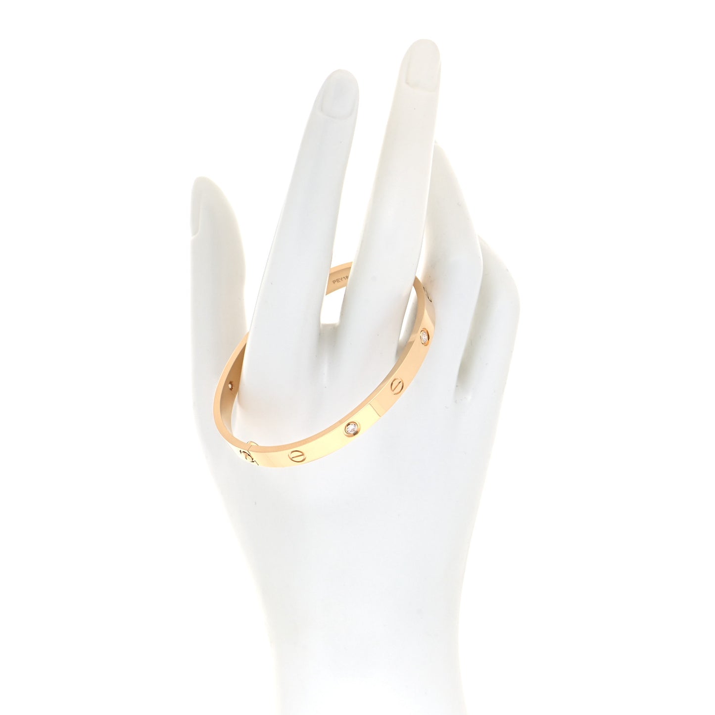 18K Yellow Gold 4 Diamond LOVE Bracelet 18