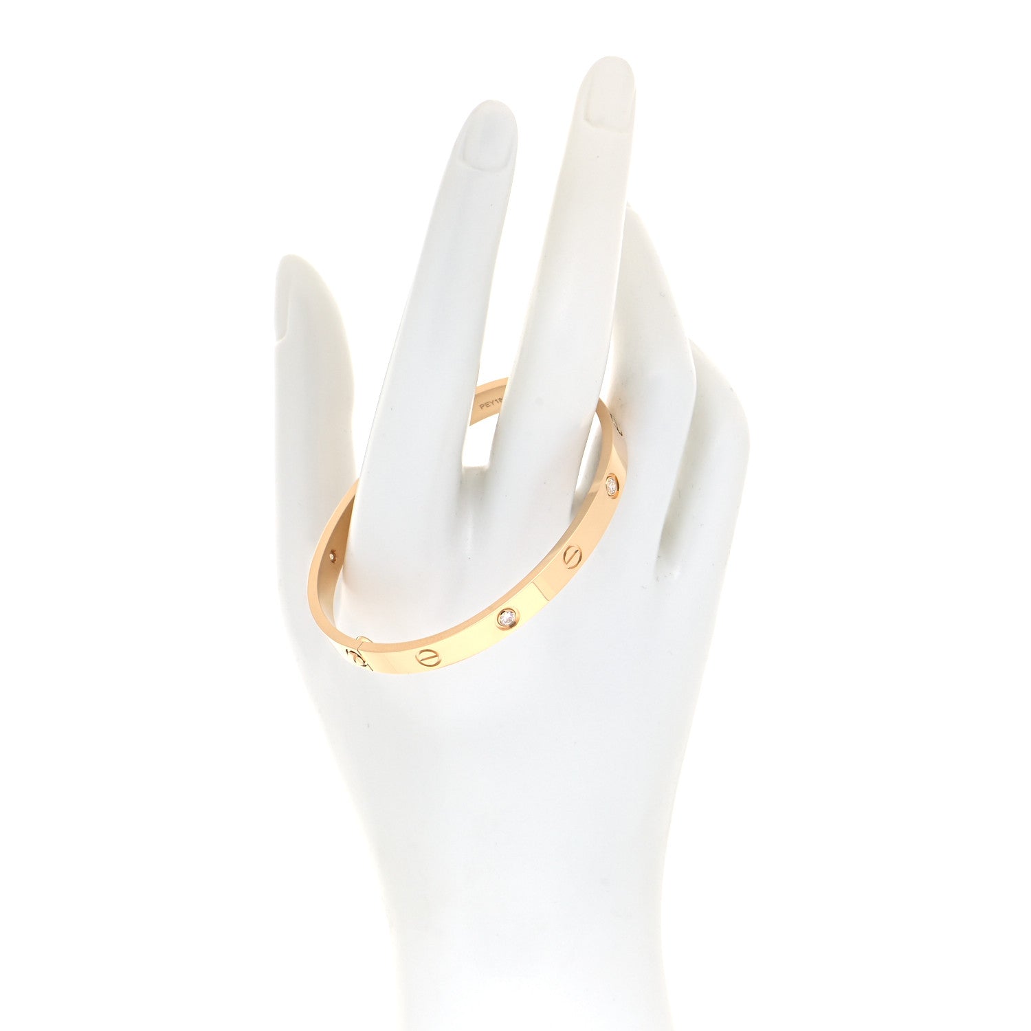 Cartier 18K Yellow Gold 4 Diamond LOVE Bracelet 18 2 of 7