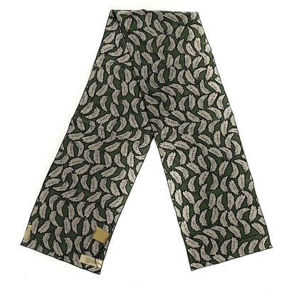 Burberry Silk Leaf Print Scarf Dusty Green 2 of 4